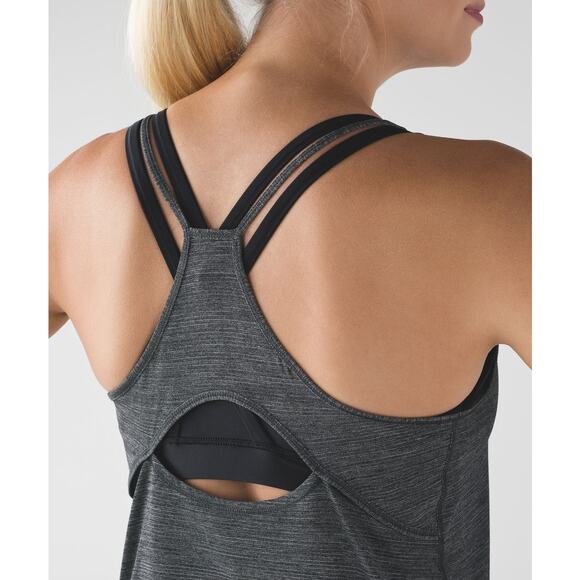 Lululemon Fast as Light Singlet Heathered Black Women’s 6 Running Tank Top - Picture 2 of 8